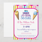 SOCIALE INVITE OF FLYER VAN ICE-CREAM KAART (Voorkant / Achterkant)