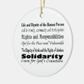 Sociale-justitiethema's met kruisevenwicht T Keramisch Ornament (Links)