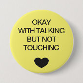 Sociale kleurcode geel ronde button 7,6 cm (Voorkant)