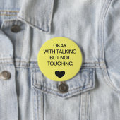 Sociale kleurcode geel ronde button 7,6 cm (In situ)