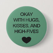 Sociale kleurcode groen ronde button 7,6 cm (Voorkant)