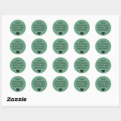 Sociale kleurcode groene bruiloft ronde sticker (Vel)