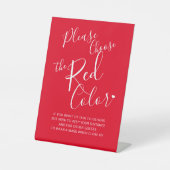 Sociale kleurendrukcursus rode bruiloft reclamebord met voetstuk (Voorkant)