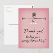 Sociale knuffel op afstand bedankt briefkaart (Voorkant / Achterkant)