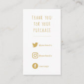 Sociale links, goud en witte Kaart invoegen. (Voorkant)