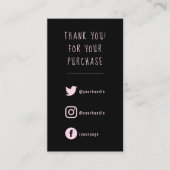 Sociale links, roze en zwarte bestelling kaart toe (Voorkant)