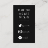 Sociale links, wit op zwarte Kaart invoegen. (Voorkant)