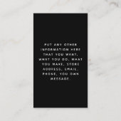 Sociale Links wit op zwarte orde waardering Informatiekaartje (Achterkant)