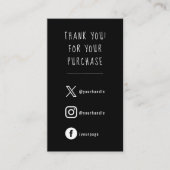 Sociale Links wit op zwarte orde waardering Informatiekaartje (Voorkant)