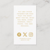 Sociale logo's, gouden en witte insteekkaart. informatiekaartje (Achterkant)