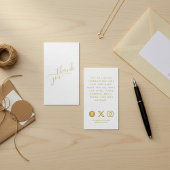 Sociale logo's, gouden en witte insteekkaart. informatiekaartje