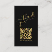 Sociale logo's QR code, goud luxe dank u invoegen Informatiekaartje (Voorkant)