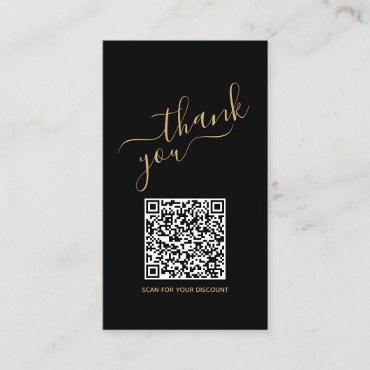 Sociale logo's QR code, goud luxe dank u invoegen Informatiekaartje (Voorkant)