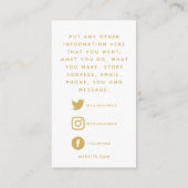 Sociale logo's QR-code, gouden bedankkaartje Informatiekaartje (Achterkant)