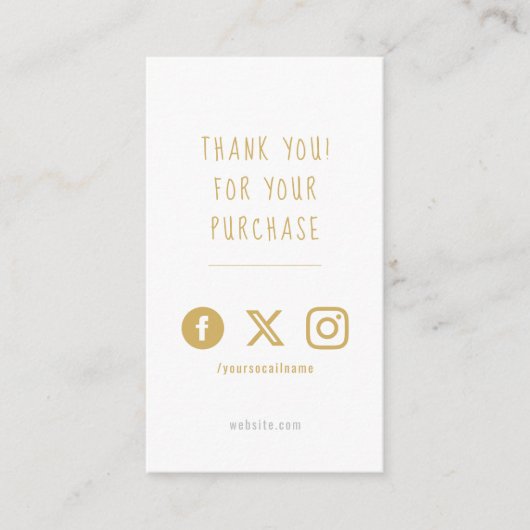 Sociale logo's, witte en gouden Kaart. Informatiekaartje (Voorkant)