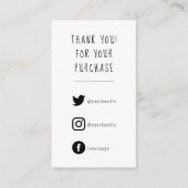 Sociale logo's, zwarte en witte insteekkaart. informatiekaartje (Voorkant)