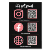 Sociale Media Aanmelding | QR Code Zakelijke Tafel Kaart (Voorkant)