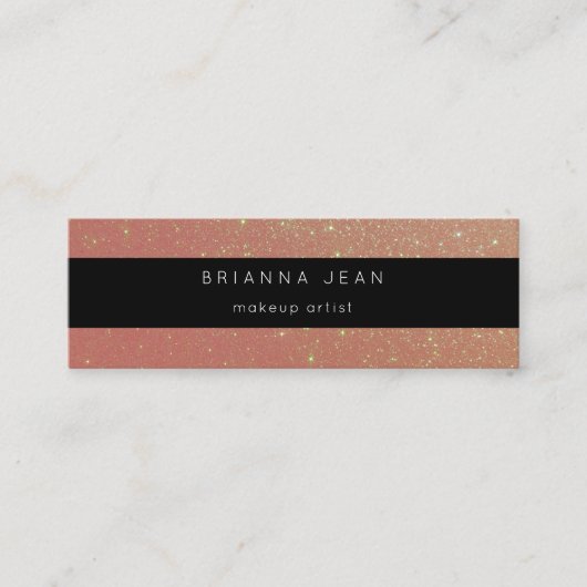 Sociale media, alle websites en roze glitter mini visitekaartje (Voorkant)