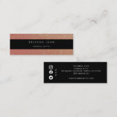 Sociale media, alle websites en roze glitter mini visitekaartje (Voorkant / Achterkant)