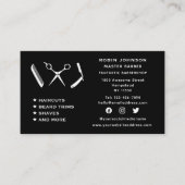 Sociale media Barber Barbershop Beard Trim Shave Visitekaartje (Voorkant)