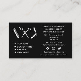 Sociale media Barber Barbershop Beard Trim Shave Visitekaartje