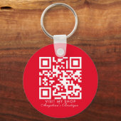 Sociale media Bedrijfs Logo QR Code Boutique Sleutelhanger (Voorkant)