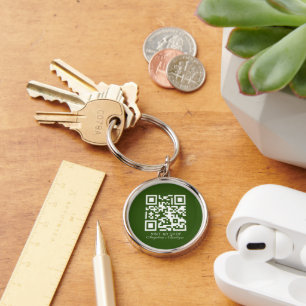 Sociale media Bedrijfs Logo QR Code Groen Sleutelhanger