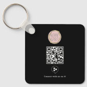 Sociale media Bedrijfs Logo QR Code Sleutelhanger (Voorkant)