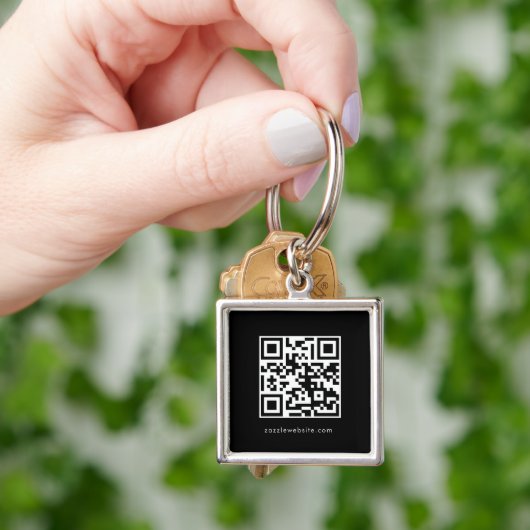 Sociale media Bedrijfs Logo QR Code Sleutelhanger (Hand)