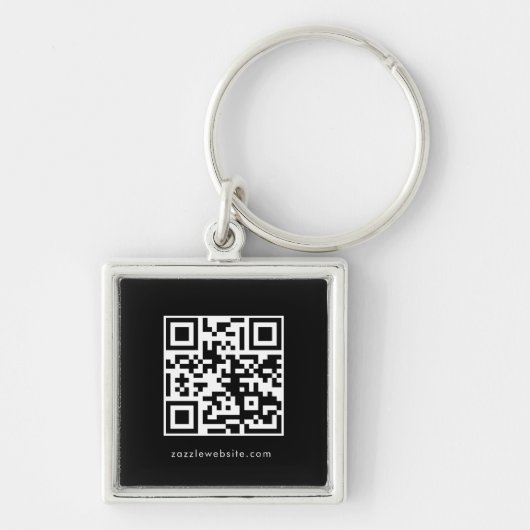 Sociale media Bedrijfs Logo QR Code Sleutelhanger (Voorkant)