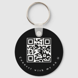 Sociale media Bedrijfs QR Code Sleutelhanger