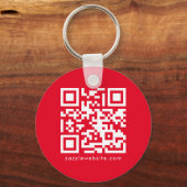 Sociale Media BedrijfsQR Code Monogramed Rood Sleutelhanger (Voorkant)