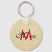 Sociale Media BedrijfsQR Code Monogramed Rood Sleutelhanger (Achterkant)