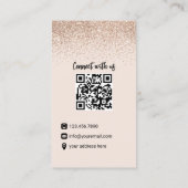 Sociale media Blush roze QR-code Voeg je foto toe Visitekaartje (Achterkant)
