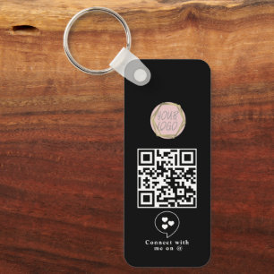 Sociale Media Business Logo QR Code Sleutelhanger