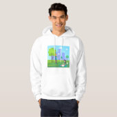 Sociale media communicatie in stadspark hoodie (Voorkant volledig)