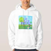 Sociale media communicatie in stadspark hoodie (Voorkant)