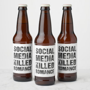 Sociale media doden Romance Bier Etiket