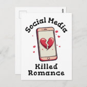 Sociale media doden Romance Briefkaart (Voorkant / Achterkant)
