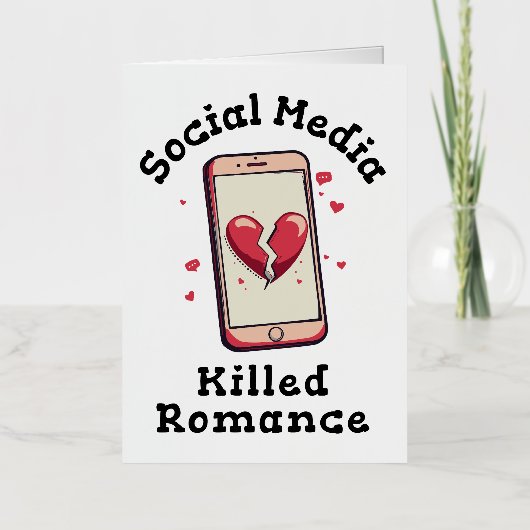 Sociale media doden Romance Folie Wenskaart (Voorkant)