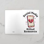 Sociale media doden Romance Folie Wenskaart (Buiten Laag)