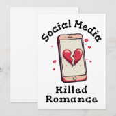 Sociale media doden Romance Kaart (Voorkant / Achterkant)
