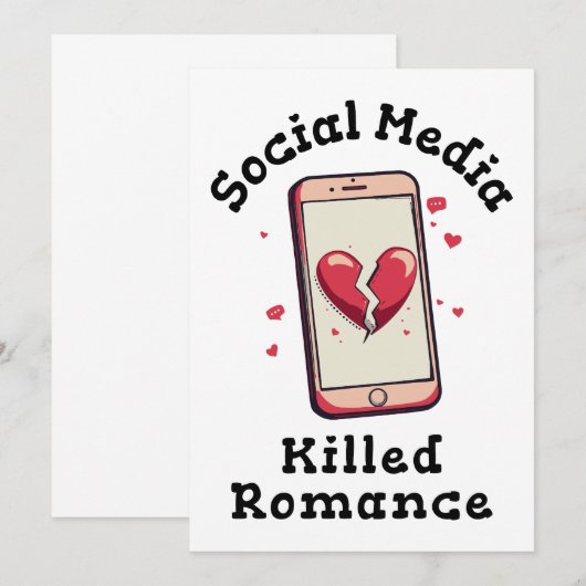 Sociale media doden Romance Kaart (Voorkant / Achterkant)