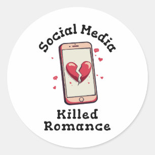 Sociale media doden Romance Ronde Sticker