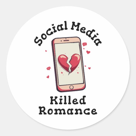Sociale media doden Romance Ronde Sticker (Voorkant)