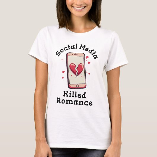 Sociale media doden Romance T-shirt (Voorkant)