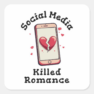 Sociale media doden Romance Vierkante Sticker