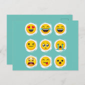 Sociale media Emoji Briefkaart (Voorkant / Achterkant)