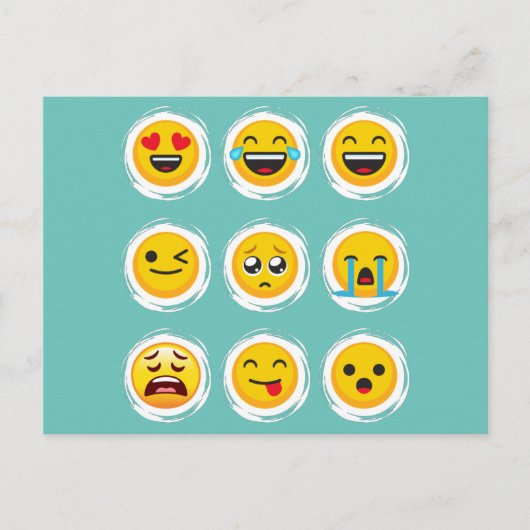Sociale media Emoji Briefkaart (Voorkant)