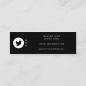 Sociale media en website Roze Floral & Black 3 Mini Visitekaartje (Achterkant)